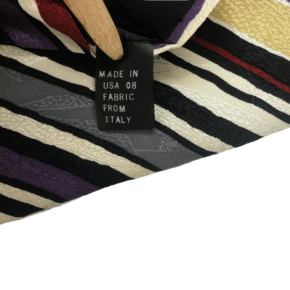Vintage Clubfellow Silk Abstract Stripe Necktie Mens Multicolor Jacquard Tie USA